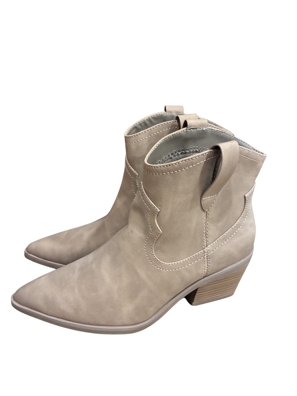 Vionic Taupe Western Pointed-Toe Ankle Booties